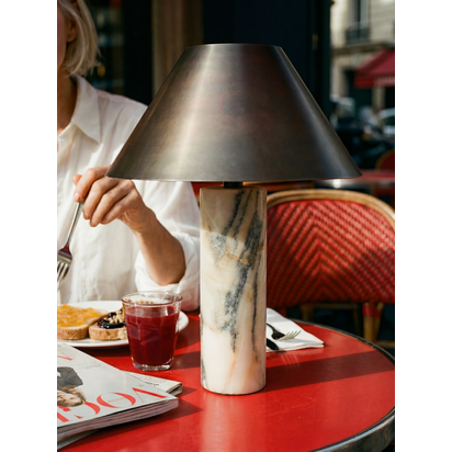 Cline - calacatta viola marble and bronze table lamp