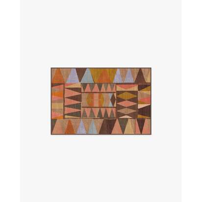 Cadra Warm Brown Flatwoven Rug by Jungalow - 60 x 90 cm - Rug + Pad System