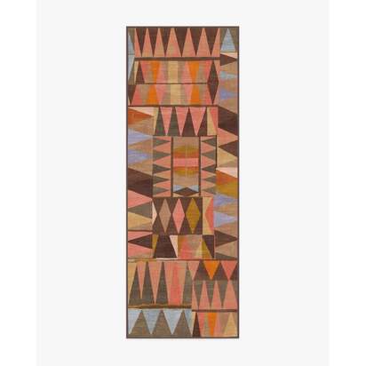 Cadra Warm Brown Flatwoven Rug by Jungalow - 75 x 215 cm - Rug + Cushioned Pad System