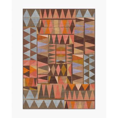 Cadra Warm Brown Flatwoven Rug by Jungalow - 150 x 215 cm - Rug + Cushioned Pad System