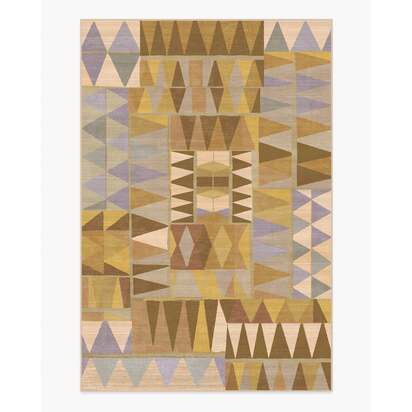 Cadra Ochre Flatwoven Rug by Jungalow - 185 x 275 cm - Rug + Pad System