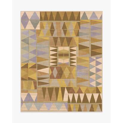 Cadra Ochre Flatwoven Rug by Jungalow - 245 x 305 cm - Rug + Pad System
