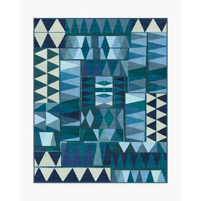Cadra Blue Teal Flatwoven Rug by Jungalow - 245 x 305 cm - Rug + Pad System