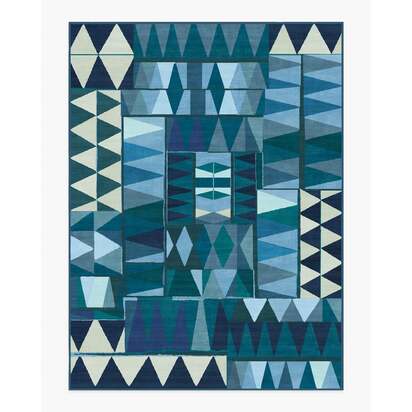 Cadra Blue Teal Flatwoven Rug by Jungalow - 275 x 365 cm - Rug + Pad System