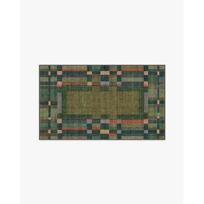 Lad Olive Flatwoven Rug by Jungalow - 90 x 150 cm - Rug + Pad System
