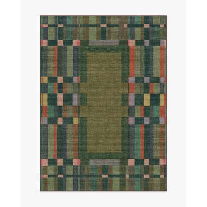 Lad Olive Flatwoven Rug by Jungalow - 150 x 215 cm - Rug + Pad System