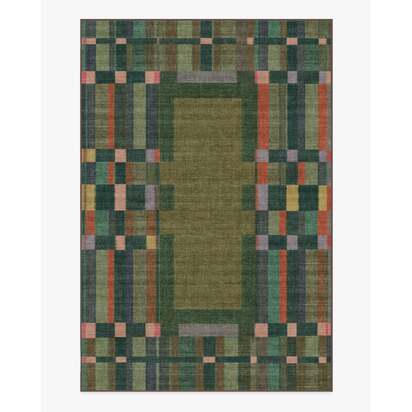 Lad Olive Flatwoven Rug by Jungalow - 185 x 275 cm - Rug + Pad System