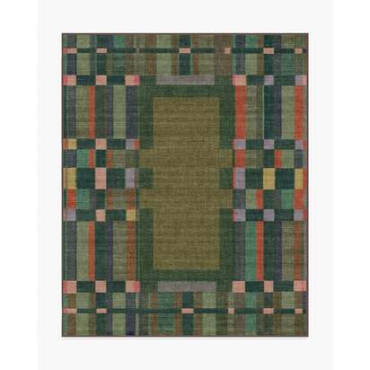 Lad Olive Flatwoven Rug by Jungalow - 245 x 305 cm - Rug + Cushioned Pad System