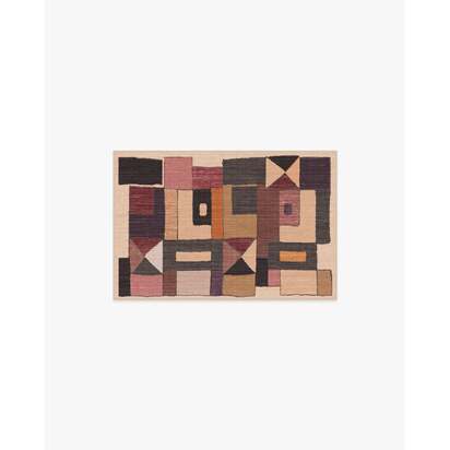 Modra Warm Brown Flatwoven Rug by Jungalow - 60 x 90 cm - Rug + Cushioned Pad System