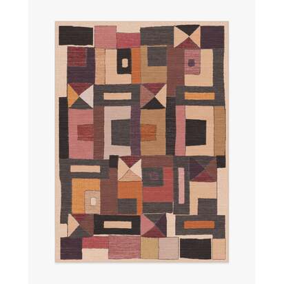 Modra Warm Brown Flatwoven Rug by Jungalow - 150 x 215 cm - Rug + Cushioned Pad System