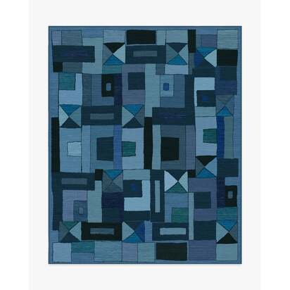 Modra Indigo Flatwoven Rug by Jungalow - 245 x 305 cm - Rug + Pad System