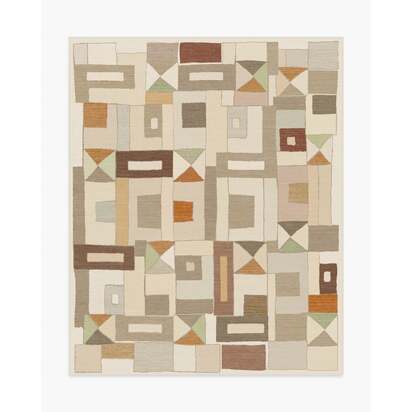 Modra Natural & Terra Flatwoven Rug by Jungalow - 245 x 305 cm - Rug + Pad System
