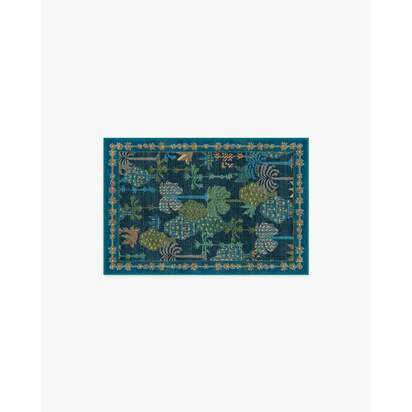 Palmistry Midnight Flatwoven Rug by Jungalow - 60 x 90 cm - Rug + Pad System