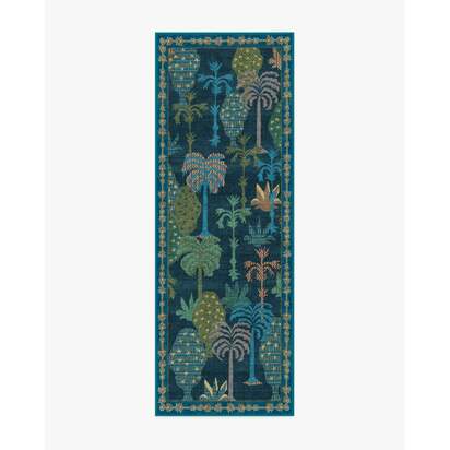 Palmistry Midnight Flatwoven Rug by Jungalow - 75 x 215 cm - Rug + Pad System