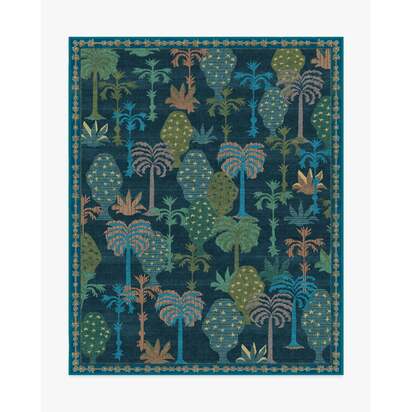 Palmistry Midnight Flatwoven Rug by Jungalow - 245 x 305 cm - Rug + Cushioned Pad System