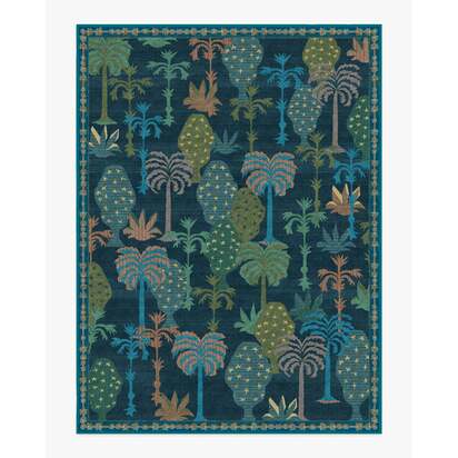 Palmistry Midnight Flatwoven Rug by Jungalow - 275 x 365 cm - Rug + Cushioned Pad System