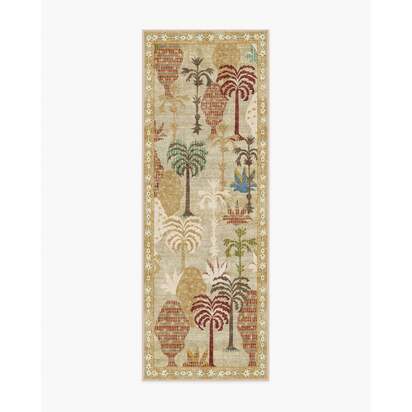 Palmistry Natural Flatwoven Rug by Jungalow - 75 x 215 cm - Rug + Pad System