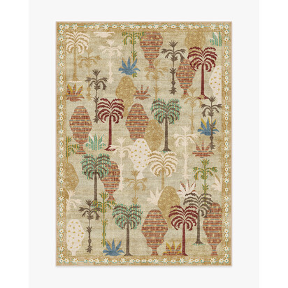 Palmistry Natural Flatwoven Rug by Jungalow - 150 x 215 cm - Rug + Cushioned Pad System