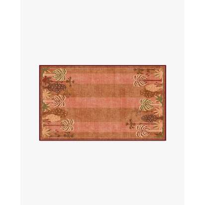 Palmistry Pinstripe Warm Brown Flatwoven Rug by Jungalow - 150 x 215 cm - Rug + Cushioned Pad System