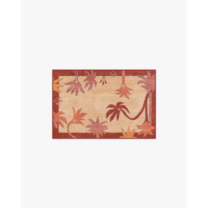 Sabal Cream & Sunset Flatwoven Rug by Jungalow - 60 x 90 cm - Rug + Pad System