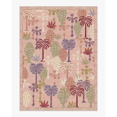 Palmistry Soft Pink Flatwoven Rug by Jungalow - 275 x 365 cm - Rug + Pad System