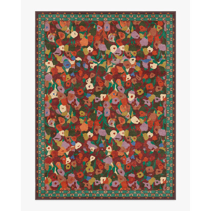 Vera Rust Multicolour Flatwoven Rug by Jungalow - 275 x 365 cm - Rug + Cushioned Pad System