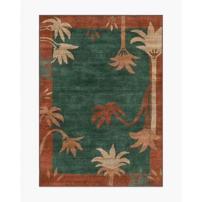 Sabal Olive & Amber Flatwoven Rug by Jungalow - 150 x 215 cm - Rug + Cushioned Pad System