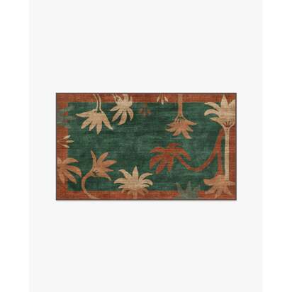 Sabal Olive & Amber Flatwoven Rug by Jungalow - 150 x 215 cm - Rug + Cushioned Pad System