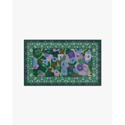 Vera Green & Plum Flatwoven Rug by Jungalow - 75 x 215 cm - Rug + Pad System