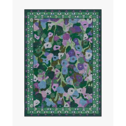 Vera Green & Plum Flatwoven Rug by Jungalow - 150 x 215 cm - Rug + Pad System