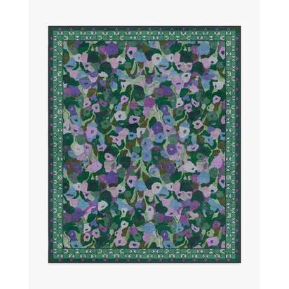 Vera Green & Plum Flatwoven Rug by Jungalow - 245 x 305 cm - Rug + Cushioned Pad System