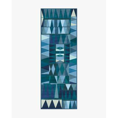 Cadra Blue Teal Rug by Jungalow - 75 x 215 cm - All-In-One Rug