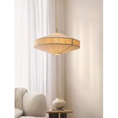 John Lewis Rune Pendant Ceiling Light, Sandstone Sandstone | H140 x W65 x D65cm