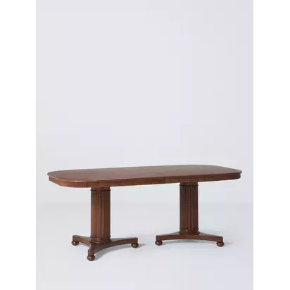 John Lewis Elder Rectangular 8-10 Seater Extending Dining Table, Walnut Finish Dark Brown | H77 x W100 x D200cm