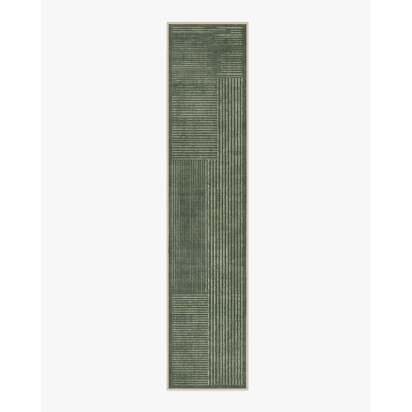 Linear Oasis Green Rug - 75 x 365 cm - All-In-One Rug