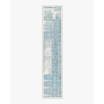 Linear Oasis Ivory & Blue Rug - 75 x 365 cm - All-In-One Rug