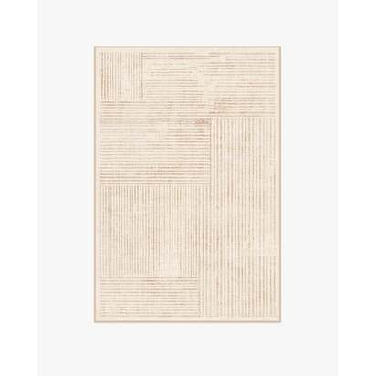 Linear Oasis Neutral Flatwoven Rug - 120 x 185 cm - Rug + Cushioned Pad System