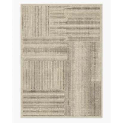Linear Oasis Stone Grey Flatwoven Rug - 305 x 425 cm - Rug + Pad System