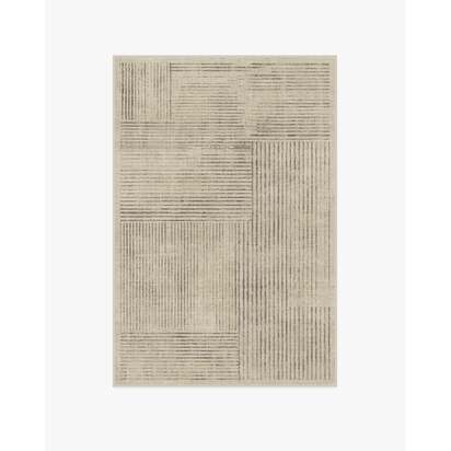 Linear Oasis Stone Grey Flatwoven Rug - 120 x 185 cm - Rug + Cushioned Pad System