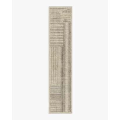 Linear Oasis Stone Grey Rug - 75 x 365 cm - All-In-One Rug