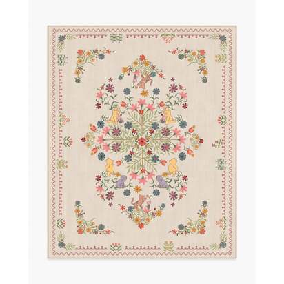 Friendship Garden Cream Multicolour Rug - 200 x 290 cm - All-In-One Rug