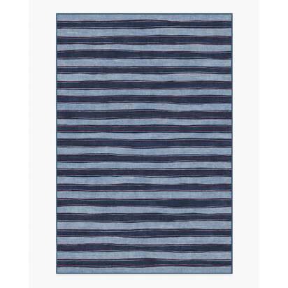 Marin Navy Flatwoven Rug - 200 x 290 cm - Rug + Pad System