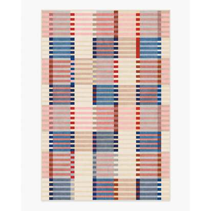 Quincy Multicolour Flatwoven Rug - 200 x 290 cm - Rug + Cushioned Pad System