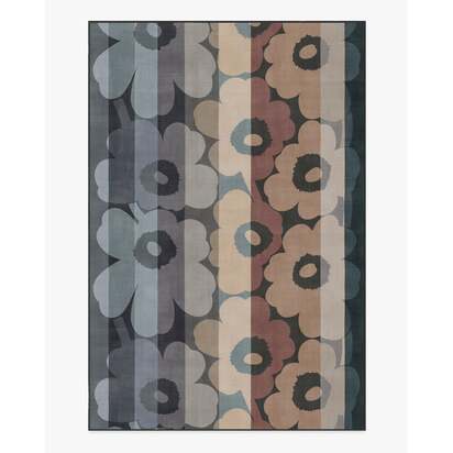 Unikko Ralli Charcoal Multicolour Flatwoven Rug by Marimekko - 200 x 290 cm - Rug + Pad System