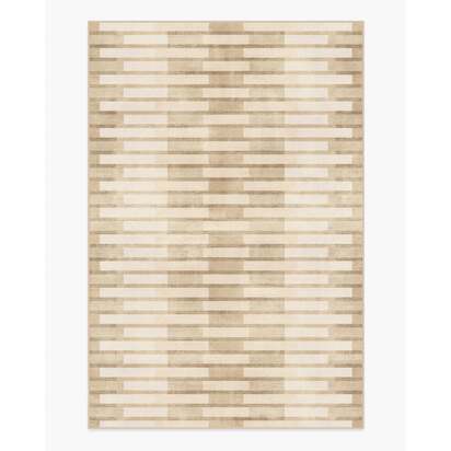 Hollis Tan Flatwoven Rug - 200 x 290 cm - Rug + Cushioned Pad System
