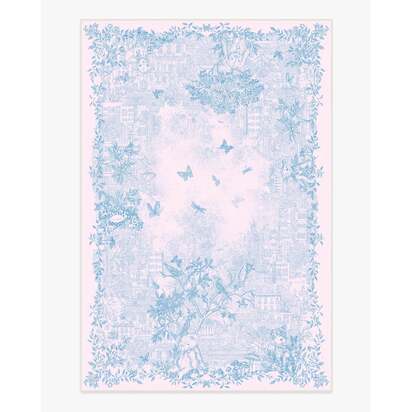 Emi Toile Soft Pink Flatwoven Rug by Humberto Leon - 200 x 290 cm - Rug + Cushioned Pad System