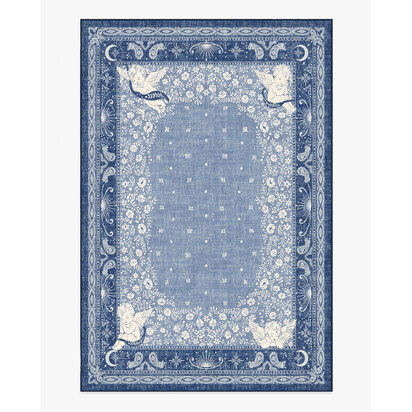 Humberto's Bandana Blue Flatwoven Rug by Humberto Leon - 200 x 290 cm - Rug + Pad System