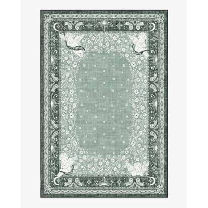 Humberto's Bandana Green Flatwoven Rug by Humberto Leon - 200 x 290 cm - Rug + Pad System