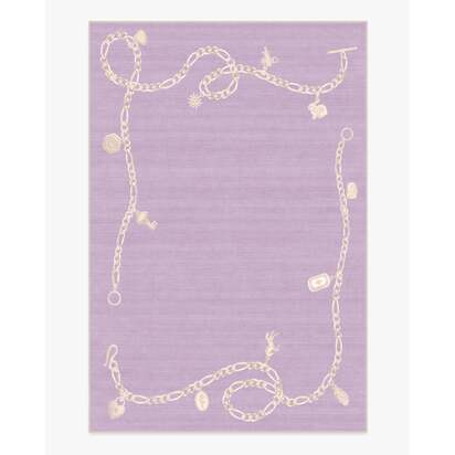 M&E Charms Lilac Flatwoven Rug by Humberto Leon - 200 x 290 cm - Rug + Cushioned Pad System