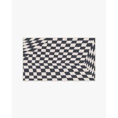 Ricardo Checkerboard Ivory & Black Flatwoven Rug by Humberto Leon - 200 x 290 cm - Rug + Cushioned Pad System